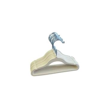 Imagem de Kit 30 Cabides Infantis Baby de Veludo Antideslizante Azul, Rosa, Bege