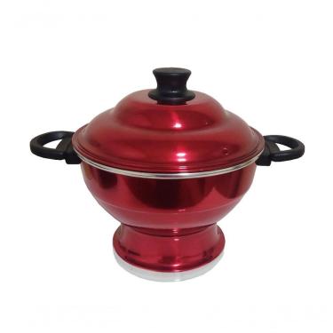 Imagem de Sopeira De Aluminio Com Tampa Grande 3l Vermelho Belmar