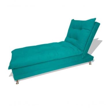 Imagem de Bicama Lavinia Para Sala Quarto Suede Azul Turquesa Sj Móveis E Decoração