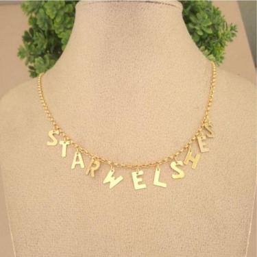 Imagem de Gargantilha Nome Letras Banhado A Ouro Até 10 Letras