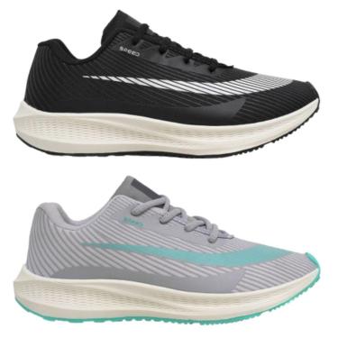 Imagem de Kit 2 Pares Tênis Speed Unissex Moda Fitness Treino Academia Caminhada Corrida-Unissex