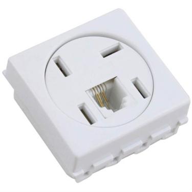 Imagem de Tomada Para Telefone 4p Telebrás+rj11 Modelo Americano Lux2-liz 57115-050 Tramontina Tom.tel 4p+