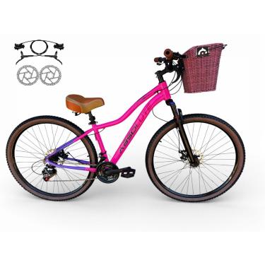 Imagem de Bicicleta Aro 29 Feminina Absolute Hera Retrô Vintage 21v Hidráulico Confortável Cesta Selim 2 Molas-Feminino
