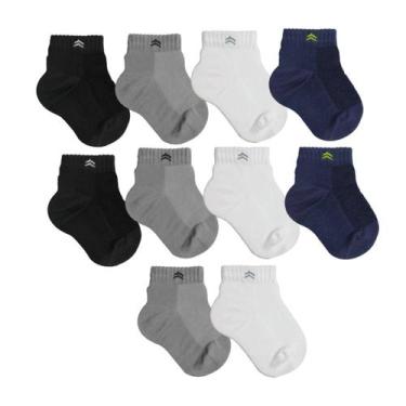 Imagem de Kit 10 Pares Meia Infantil Baby Up 02025 Algodão Cano Médio - QLC SPOR