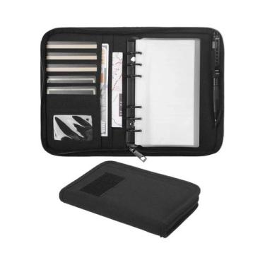 Imagem de Caderno Tático A6 Com Capa Dura E Zíper, Fichário De 6 Argolas Recarre