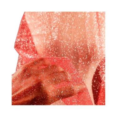 Imagem de Tecido De Tule Com Glitter Prateado E Lantejoulas, Renda De Rede Macia