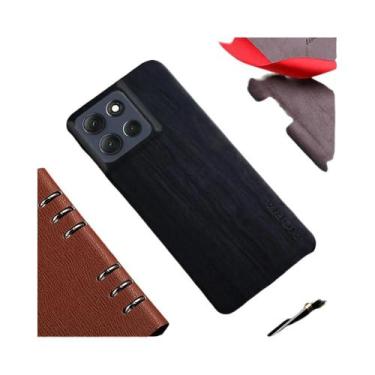 Imagem de Capa De Couro Com Padrão De Madeira De Bambu Para Motorola Moto G86 G5