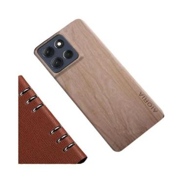 Imagem de Capa De Couro Com Padrão De Madeira De Bambu Para Motorola Moto G86 G5