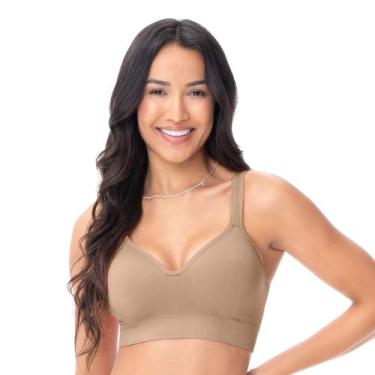 Imagem de Sutiã Comfort Duplo Alças Largas Reguláveis com Bojo sem Costura Areia