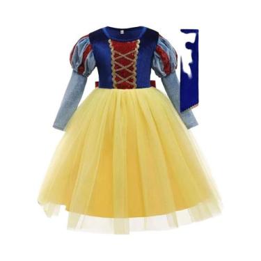 Imagem de Vestido De Princesa Branca De Neve Amarelo Para Meninas, Acessórios De