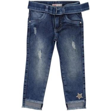 Imagem de Calça Infantil Look Jeans Skinny c/ Cinto Jeans - UNICA - 02-Feminino