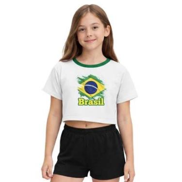Imagem de Camiseta Cropped Juvenil Look Jeans Bandeira Brasil - 6 - MARINHO-Feminino