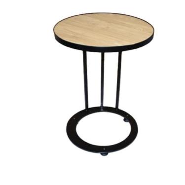Imagem de Mesa lateral em aço e mdf estilo industrial ml03 - Essencial Moveis