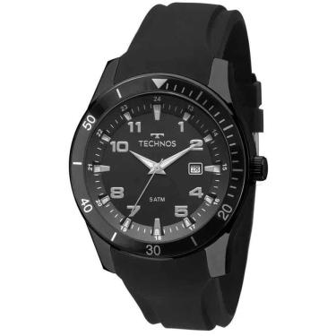 Imagem de Relógio TECHNOS masculino fumê silicone preto 2115MQOS/8P