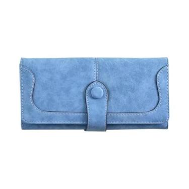 Imagem de Carteira Longa Feminina Vintage Em Couro PU Com Múltiplos Slots Para C