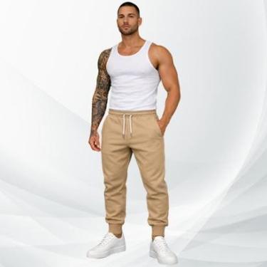 Imagem de Calça Moletom Lisa Premium Felpada moleton Inverno Confortável Com Cordão Bolso Ajuste Perfeito-Unissex