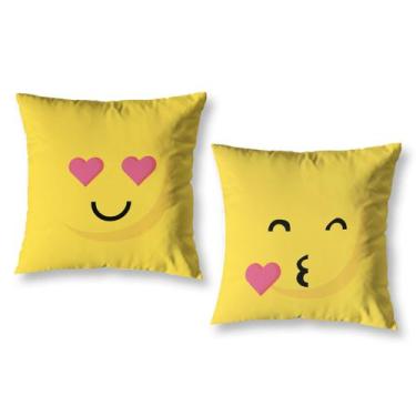 Imagem de Kit 2 Capa de Almofada Estampadas Infantil 40cm x 40cm Zíper invisível