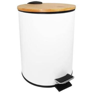 Imagem de Lixeira com Pedal Tampa de Bambu 5 Litros Wincy