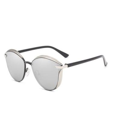 Imagem de Óculos De Sol Vinkin Feminino Polarizado UV400 Luxuoso, Prateado