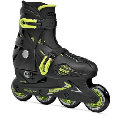 Imagem de Roces USA Patins infantis Orlando 4.0 em linha, Black/Lime, US 9-12jr