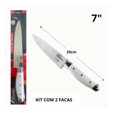 Imagem de Kit com 2 Facas de Cortar Carne 29cm Chef Churrasco Legumes Frutas Uso