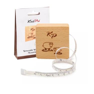 Imagem de Fita Métrica Retrátil de Madeira Knitpro Quadrada 150cm