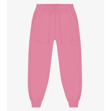 Imagem de Calça de Moletom Unissex Rovi Kids Rosa, 12, Rosa