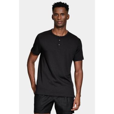 Imagem de Camiseta Aramis Manga Curta Jersey Henley Preto-Masculino