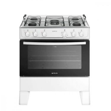 Imagem de Fogao 5 Bocas Preto com Mesa Inox Atlas Milao Plus Bivolt