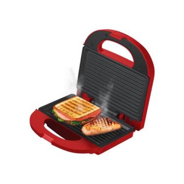 Imagem de Sanduicheira Grill Vermelha 750W Antiaderente Kian 127V, 110V