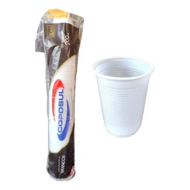 Imagem de Copo Descartável 200ml Resistente Água Suco Refri 100 Copos - Congratu