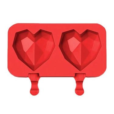 Imagem de Forma Silicone Sorvete Coração Lapidado Doces Sobremesa Decoração -  P
