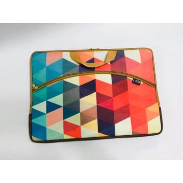 Imagem de Capa case para Notebook Marrom 15.6" bolsa alça estampada Neoprene - N