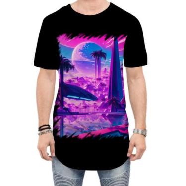 Imagem de Camiseta Longline Landscape Futuro Vaporwave 10 - Kasubeck Store®, GG