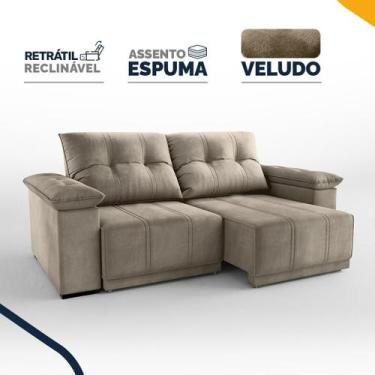 Imagem de Sofá Retrátil e Reclinável 4 Lugares Espuma Fibra Siliconada Mariscal 