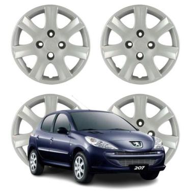 Imagem de Jogo Calota Aro 14 Peugeot 206 207 307 2010-2016 Cubo Baixo Prata - Gr