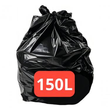 Imagem de Saco para Lixo Saco Lixo Preto Forte Super Reforçado 150 Litros para Resíduos Domicilia...