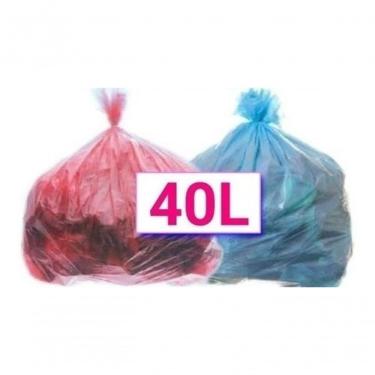 Imagem de Saco para Lixo 40 Litros Azul 50x60 cm Parede Dupla Micra 06 Pacote com 100 Unidades Hi...