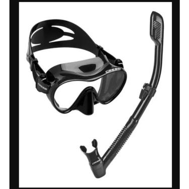 Imagem de Máscara de Mergulho com Vidro Temperado Anti Vazamento à Prova D'Água Preto OEM para Snorkeling