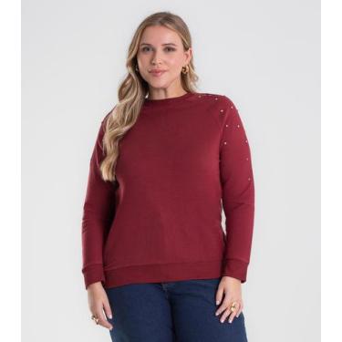 Imagem de Blusão Feminino Molecotton Plus Size Secret Glam Vermelho, Plus G1, Ve
