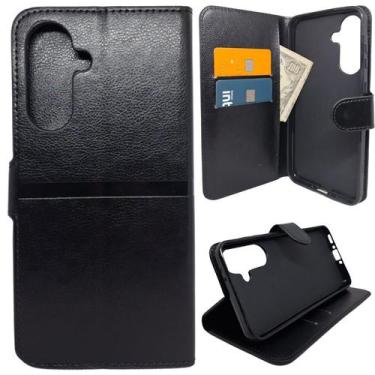 Imagem de Capa Carteira para Samsung A56 (Tela de 6.7) Capinha Case Cor:Preto - 