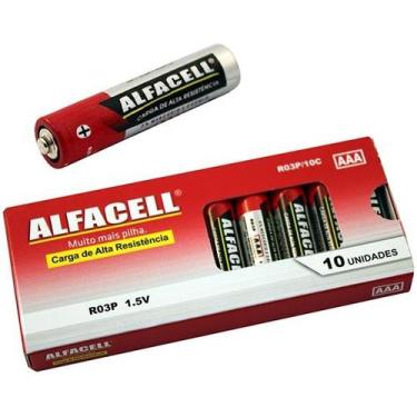 Imagem de Kit 10 Pilhas AAA Alfacell Original Pilha 1.5V