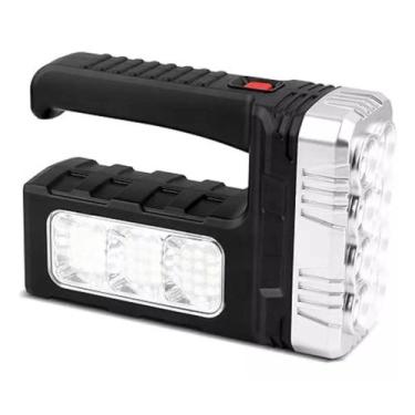 Imagem de Lanterna dupla led potente recarregável solar / usb multiuso camping p