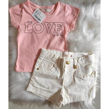 Imagem de CONJUNTO FEMININO INFANTIL VERÃO - roupa infantil - Trick Nick, Bege, 