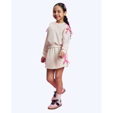 Imagem de Conjunto Casaco Moletom e Shorts-Saia Off White Infantil Feminino Mund
