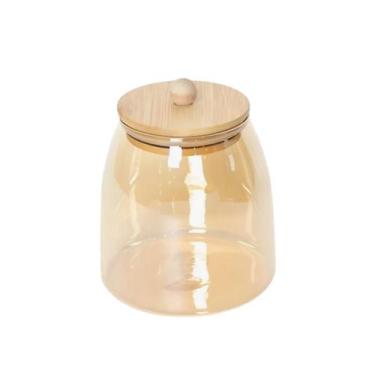 Imagem de Pote De Vidro Hermético Âmbar Com Tampa Bambu 950ml - casita