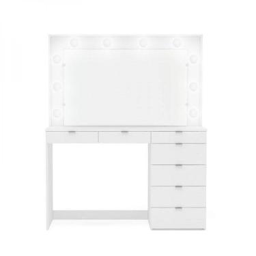 Imagem de Penteadeira 7 Gavetas Branco com Luz Camarim Ditália