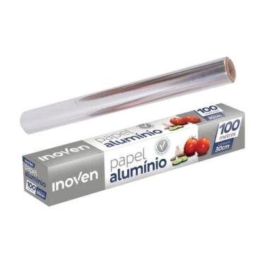 Imagem de Papel Alumínio Inoven 100x30cm Resistente Cozinha Uso Geral