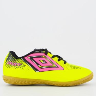 Imagem de Chuteira Umbro Fast II Futsal Infantil Verde e Preta, 25