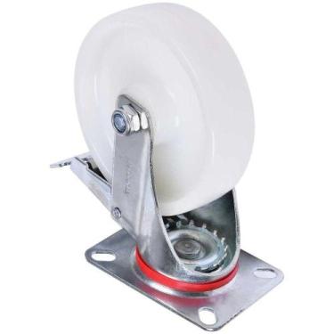 Imagem de Rodízio Giratório com Freio Nylon 4 Polegadas Bivolt Base Aço Zincado 